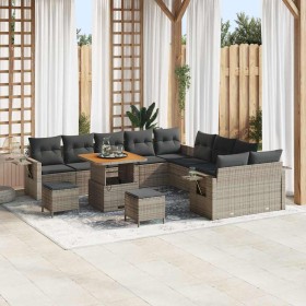 Conjunto de sofá de jardín 13 pcs Gris ratán sintético en Sofás de exterior | Comprar online en Foru.es