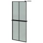 Mampara ducha con estante vidrio ESG y aluminio negro 80x195 cm de vidaXL, Paredes y mamparas de ducha - Ref: Foro24-3185453,...