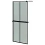 Shower screen with ESG glass shelf and black aluminum 80x195 cm by vidaXL, Shower walls and screens - Ref: Foro24-3185453, Pr...