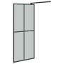 Mampara ducha con estante vidrio ESG y aluminio negro 80x195 cm de vidaXL, Paredes y mamparas de ducha - Ref: Foro24-3185453,...