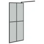 Shower screen with ESG glass shelf and black aluminum 80x195 cm by vidaXL, Shower walls and screens - Ref: Foro24-3185453, Pr...