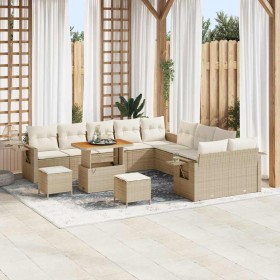 Conjunto de sofá de jardín 13 pcs Beige ratán sintético en Sofás de exterior | Comprar online en Foru.es