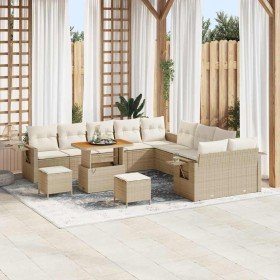 Conjunto de sofá de jardín 13 pcs Beige ratán sintético en Sofás de exterior | Comprar online en Foru.es