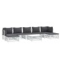 Juego de muebles de jardín 8 piezas con cojines acero blanco de vidaXL, Conjuntos de jardín - Ref: Foro24-3186906, Precio: 47...