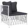 Juego de muebles de jardín 6 piezas con cojines acero blanco de vidaXL, Conjuntos de jardín - Ref: Foro24-3186900, Precio: 35...