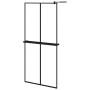 Mampara ducha con estante vidrio ESG y aluminio negro 90x195 cm de vidaXL, Paredes y mamparas de ducha - Ref: Foro24-3185456,...