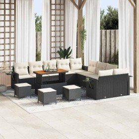 Conjunto de sofá de jardín 14 pcs Negro ratán sintético en Sofás de exterior | Comprar online en Foru.es