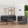 Set de muebles de jardín 6 pzas y cojines ratán sintético gris en Conjuntos de jardín | Comprar online en Foru.es