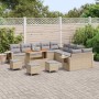 Conjunto de sofá de jardín 14 pcs Beige ratán sintético en Sofás de exterior | Comprar online en Foru.es