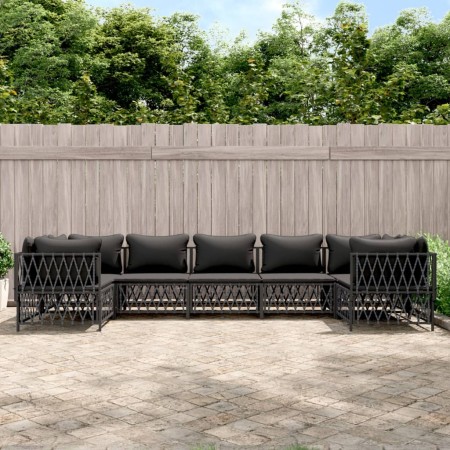 Juego muebles de jardín 7 pzas y cojines acero gris antracita de vidaXL, Conjuntos de jardín - Ref: Foro24-3186923, Precio: 6...