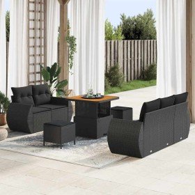 Conjunto de sofá de jardín 8 pcs Negro ratán sintético en Sofás de exterior | Comprar online en Foru.es