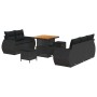 Conjunto de sofá de jardín 8 pcs Negro ratán sintético en Sofás de exterior | Comprar online en Foru.es