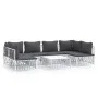 Juego de muebles de jardín 7 piezas acero con cojines blanco de vidaXL, Conjuntos de jardín - Ref: Foro24-3186910, Precio: 45...