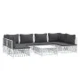 Juego de muebles de jardín 7 piezas acero con cojines blanco de vidaXL, Conjuntos de jardín - Ref: Foro24-3186910, Precio: 45...