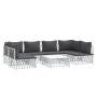 Juego de muebles de jardín 7 piezas acero con cojines blanco de vidaXL, Conjuntos de jardín - Ref: Foro24-3186910, Precio: 46...