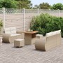 Conjunto de sofá de jardín 8 pcs Beige y Crema ratán sintético en Sofás de exterior | Comprar online en Foru.es