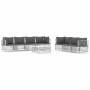 Juego de muebles de jardín 8 piezas con cojines acero blanco de vidaXL, Conjuntos de jardín - Ref: Foro24-3186828, Precio: 51...