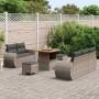 Conjunto de sofá de jardín con cojín 8 pcs Gris ratán sintético en Sofás de exterior | Comprar online en Foru.es