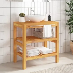 Washbasin cabinet with 2 solid wood shelves 74x45x75 cm by vidaXL, bathroom vanities - Ref: Foro24-353955, Price: 174,08 €, D...