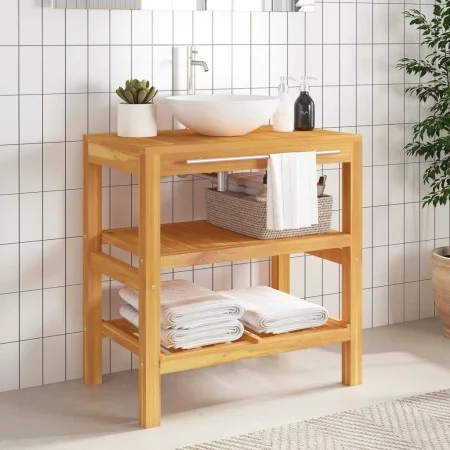 Mueble de lavabo con 2 estantes madera maciza 74x45x75 cm de vidaXL, Tocadores de baño - Ref: Foro24-353955, Precio: 174,08 €...