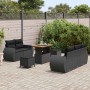 Conjunto de sofá de jardín 8 pcs Negro ratán sintético en Sofás de exterior | Comprar online en Foru.es