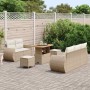 Conjunto de sofá de jardín 8 pcs Beige y Crema ratán sintético en Sofás de exterior | Comprar online en Foru.es
