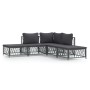 Juego de muebles de jardín 5 pzas con cojines acero antracita de vidaXL, Conjuntos de jardín - Ref: Foro24-3186883, Precio: 3...