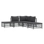 Juego de muebles de jardín 5 pzas con cojines acero antracita de vidaXL, Conjuntos de jardín - Ref: Foro24-3186883, Precio: 3...