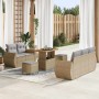 Conjunto de sofá de jardín con cojín 8 pcs Beige y Gris Claro en Sofás de exterior | Comprar online en Foru.es