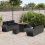 Conjunto de sofá de jardín 9 pcs Negro ratán sintético en Sofás de exterior | Comprar online en Foru.es