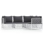 Juego de muebles de jardín 4 piezas y cojines acero blanco de vidaXL, Conjuntos de jardín - Ref: Foro24-3186868, Precio: 262,...