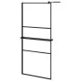 Duschwand mit ESG-Glas und schwarzer Aluminiumablage 90x195 cm von vidaXL, Duschwände und Duschwände - Ref: Foro24-3185463, P...