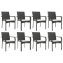 Set de comedor de jardín 9 pzas y cojines ratán sintético negro de vidaXL, Conjuntos de jardín - Ref: Foro24-3184992, Precio:...