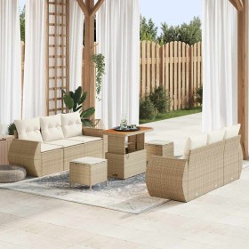 Conjunto de sofá de jardín 9 pcs Beige y Crema ratán sintético en Sofás de exterior | Comprar online en Foru.es