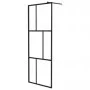 Shower screen with ESG glass shelf and black aluminum 100x195cm by vidaXL, Shower walls and screens - Ref: Foro24-3185472, Pr...
