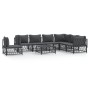 Juego de muebles de jardín 8 pzas con cojines acero antracita de vidaXL, Conjuntos de jardín - Ref: Foro24-3186891, Precio: 7...