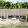 Juego de muebles de jardín 8 piezas con cojines acero blanco de vidaXL, Conjuntos de jardín - Ref: Foro24-3186890, Precio: 52...