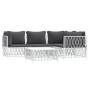 Juego de muebles de jardín 5 piezas y cojines acero blanco de vidaXL, Conjuntos de jardín - Ref: Foro24-3186870, Precio: 304,...