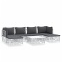 Juego de muebles de jardín 7 piezas con cojines acero blanco de vidaXL, Conjuntos de jardín - Ref: Foro24-3186902, Precio: 39...