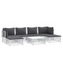 Juego de muebles de jardín 7 piezas con cojines acero blanco de vidaXL, Conjuntos de jardín - Ref: Foro24-3186902, Precio: 39...