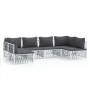 Juego de muebles de jardín 6 piezas con cojines acero blanco de vidaXL, Conjuntos de jardín - Ref: Foro24-3186908, Precio: 42...