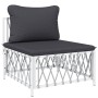 Juego de muebles de jardín 6 piezas con cojines acero blanco de vidaXL, Conjuntos de jardín - Ref: Foro24-3186908, Precio: 42...