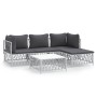 Juego de muebles de jardín 5 piezas y cojines acero blanco de vidaXL, Conjuntos de jardín - Ref: Foro24-3186862, Precio: 281,...