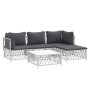 Juego de muebles de jardín 5 piezas y cojines acero blanco de vidaXL, Conjuntos de jardín - Ref: Foro24-3186862, Precio: 281,...
