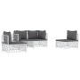 Juego de muebles de jardín 4 piezas y cojines acero blanco de vidaXL, Conjuntos de jardín - Ref: Foro24-3186834, Precio: 275,...