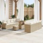 Conjunto de sofá de jardín 11 pcs Beige Poliratán en Sofás de exterior | Comprar online en Foru.es