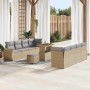 Conjunto de sofá de jardín 11 pcs Beige Poliratán en Sofás de exterior | Comprar online en Foru.es