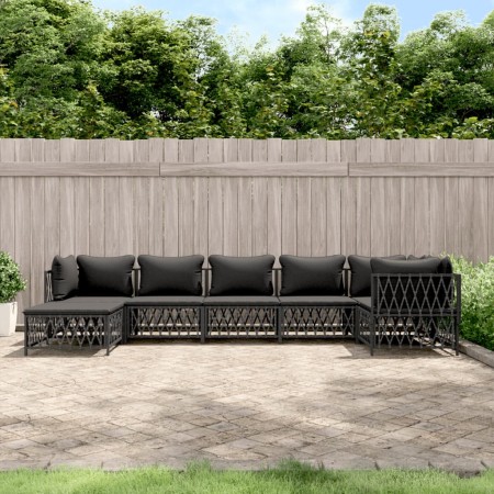 Juego de muebles de jardín 7 pzas con cojines acero antracita de vidaXL, Conjuntos de jardín - Ref: Foro24-3186897, Precio: 6...