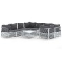 Juego de muebles de jardín 9 piezas con cojines acero blanco de vidaXL, Conjuntos de jardín - Ref: Foro24-3186932, Precio: 62...