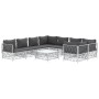 Juego de muebles de jardín 9 piezas con cojines acero blanco de vidaXL, Conjuntos de jardín - Ref: Foro24-3186932, Precio: 62...